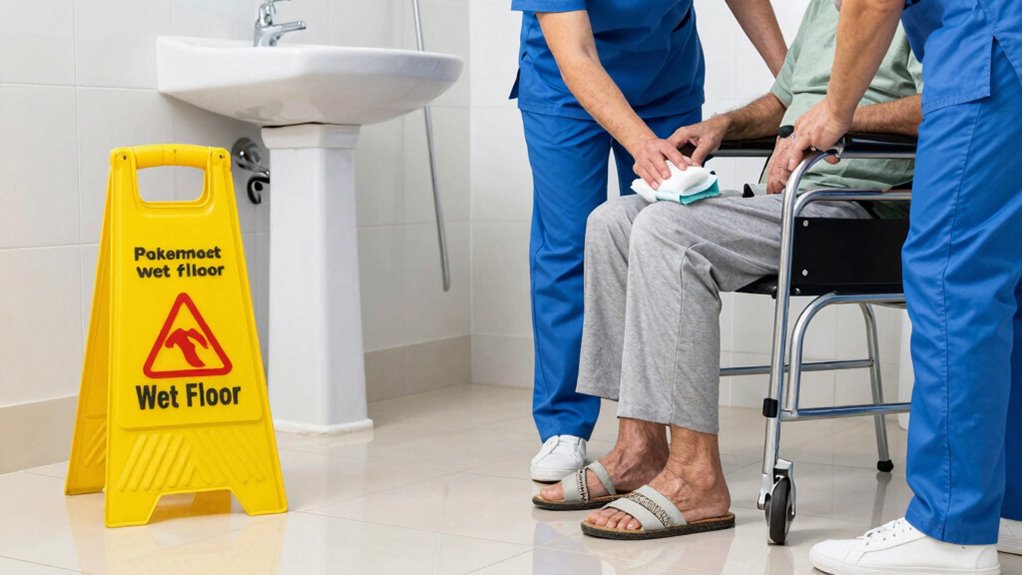 bathroom slip hazard awareness