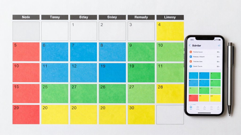 color code events clearly