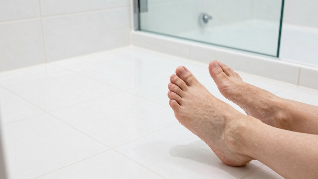 dry feet before shower