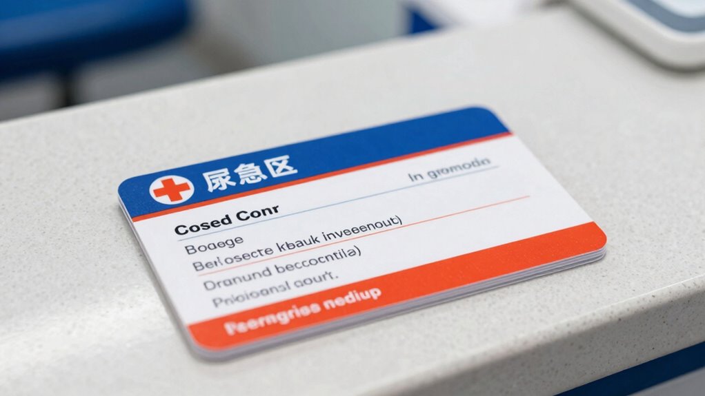 emergency medical information card