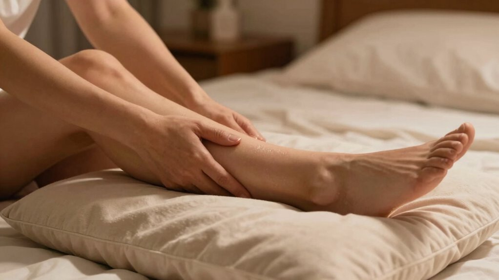 leg stretching and massage