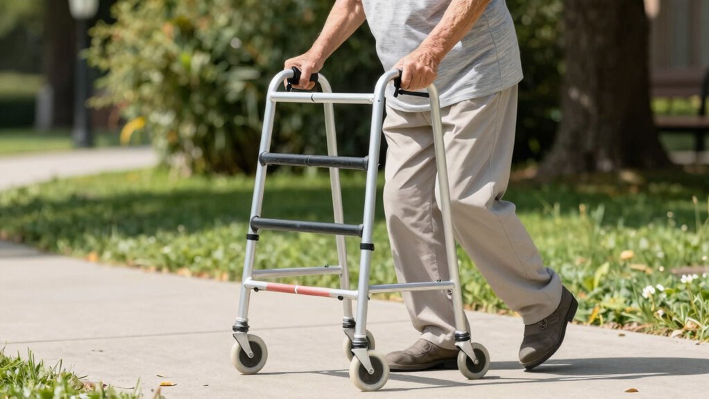 maintain walker turn carefully