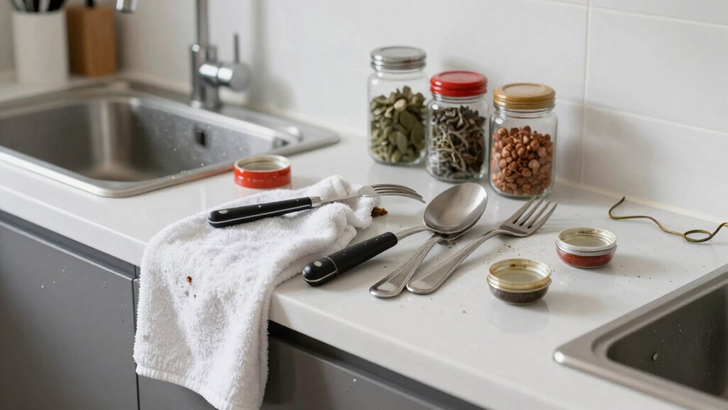 organized countertops prevent falls