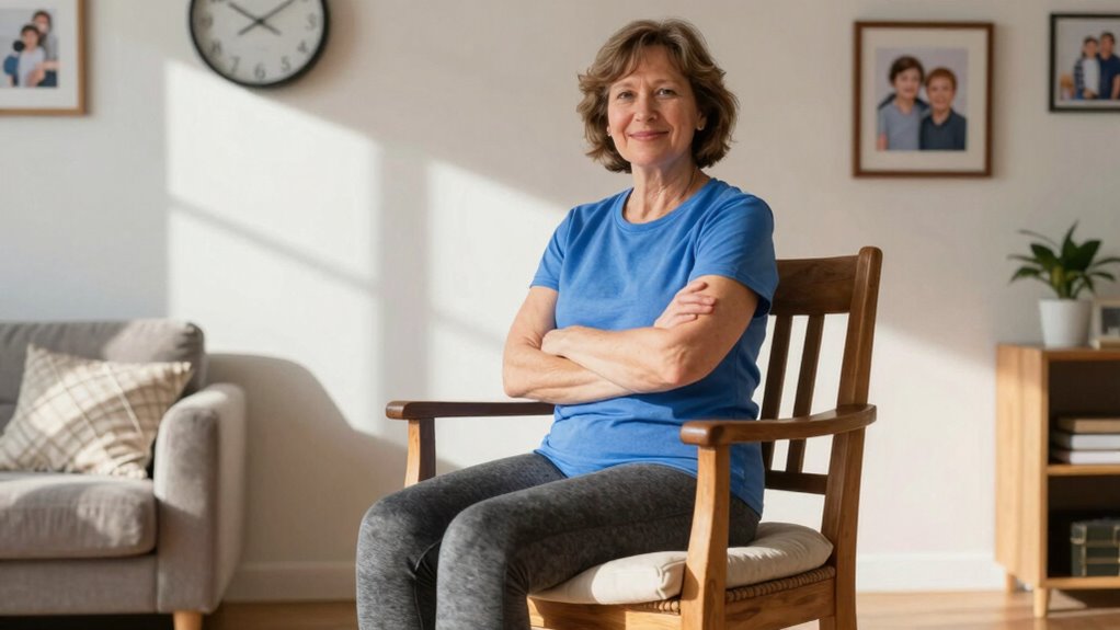 perform controlled chair stands