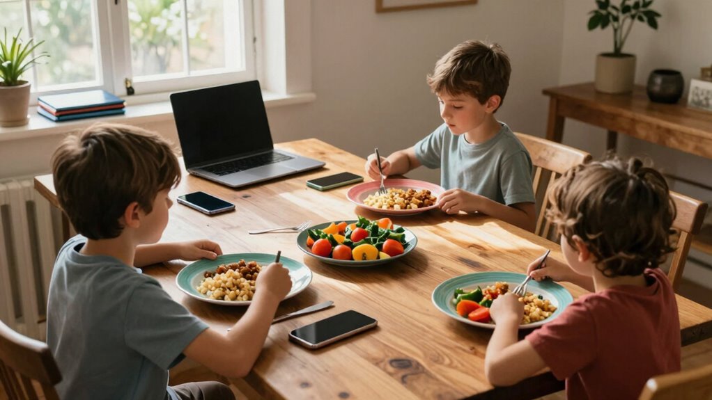 reduce screen distractions during meals