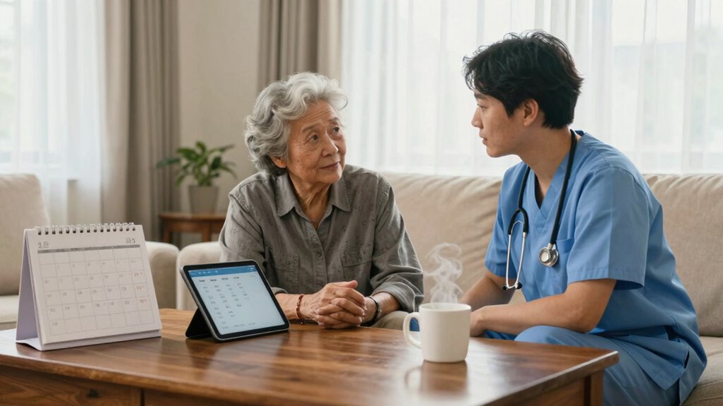 regular caregiver communication meetings