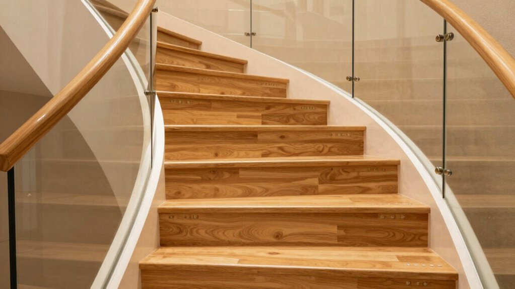 secure handrails and non slip treads