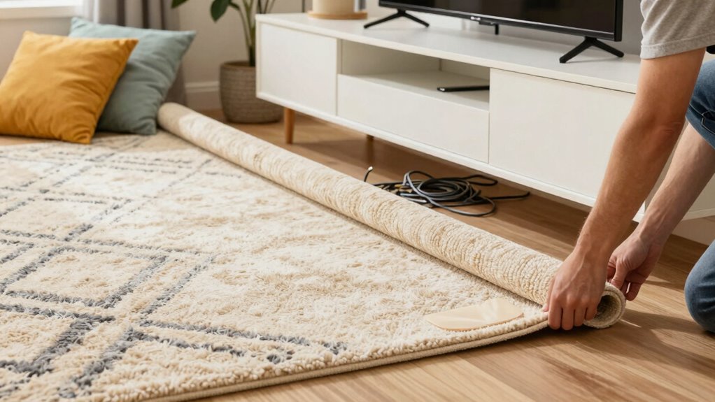 secure rugs manage cords