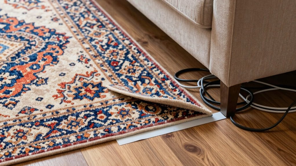 secure rugs with non slip pads