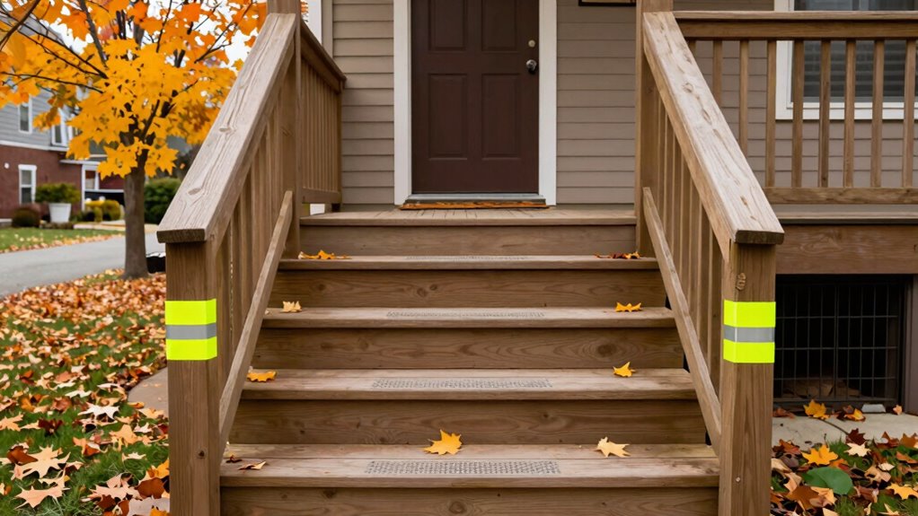 secure stairs with rails