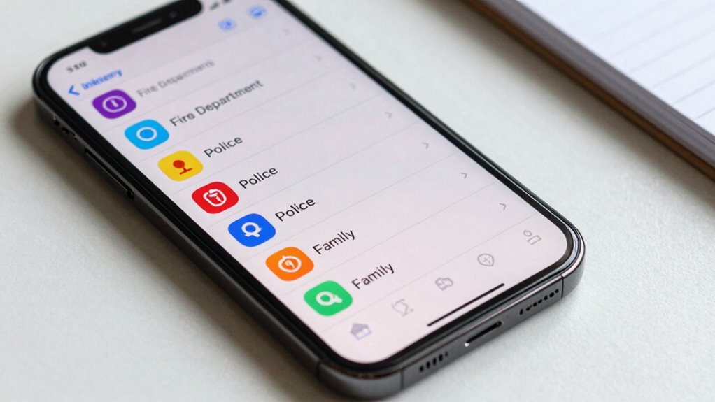 update and organize emergency contacts