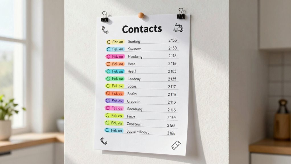 updated emergency contact information