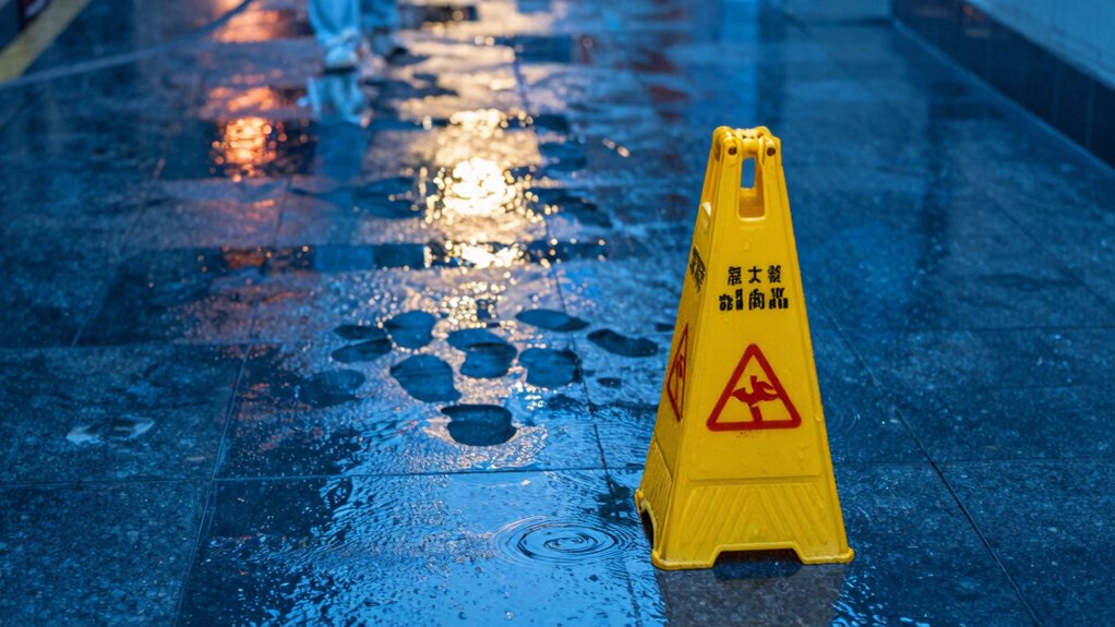 wet floors serious hazards